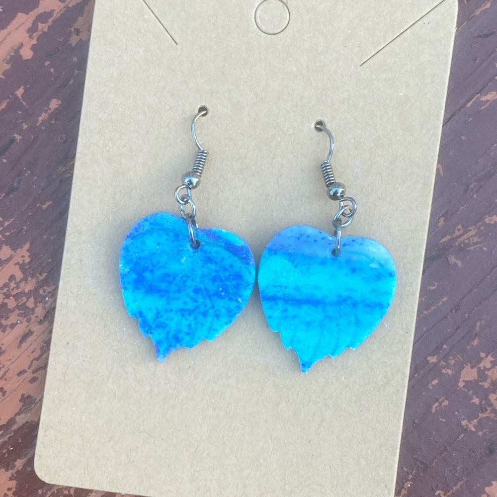 Marbled polymer clay earrings